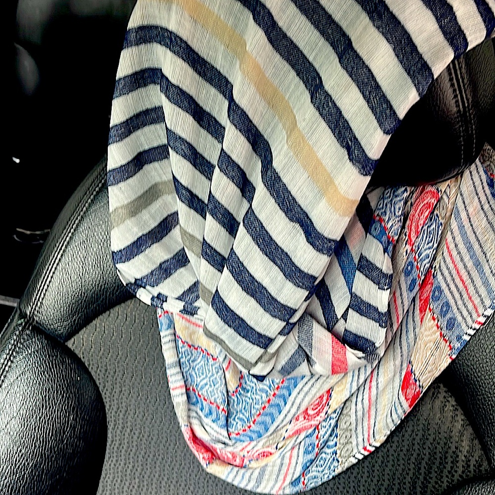 Boho Navy & red scarf - Picture 2 of 3
